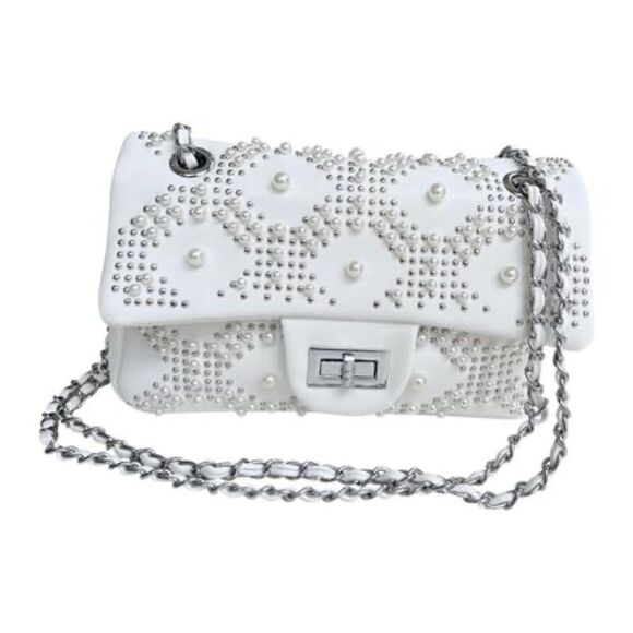 Ciara Bag - Available in White & Black - BRAND NEW - Studded Crossbody Bag - Picture 1 of 4